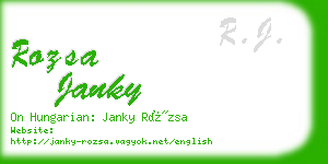 rozsa janky business card